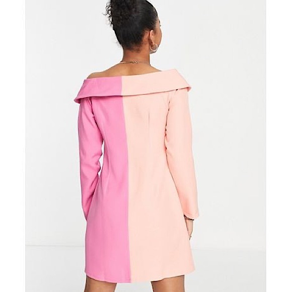 SAINT GENIES OFF THE SHOULDER CONTRAST BLAZER DRESS - Picture 8 of 8